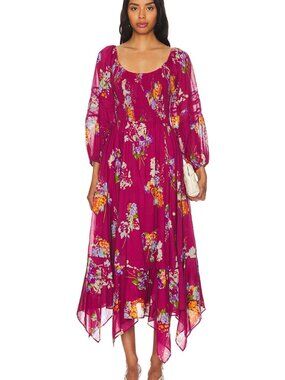 Free People Morning Glory Maxi A-line Backless High Waist 51"